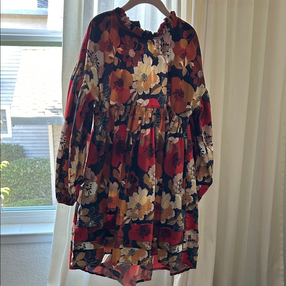 Next Floral Kids Dress in Red and Cream brown navy fall dress